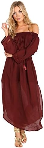 Faithfull the Brand Cecil Maxi Dress Plain Maroon