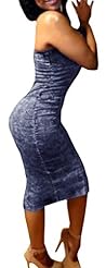 Sexy Off the Shoulder Sleeveless Denim Wrap Bodycon Dress/Club Dress 