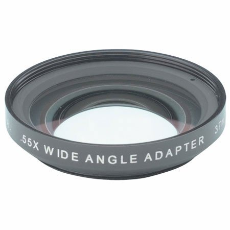 Century Optics .55x Wide Angle Converter for Digital Video Cameras with 37mm lens front diameter. Comes With 27, 30 And 30.5mm Rings.