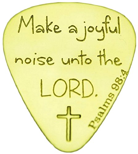 Make a joyful noise unto the LORD. Psalms 98:4 – Solid Brass Guitar Pick