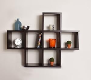 Cubby Shelving Unit in Walnut Finish