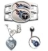 Tennessee Titans Heart Bracelet/Belly Ring/Shoe Thingz Charm Package