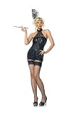 Four Piece Beaded Flapper Dress Outfit Costume Leg Avenue Small/Medium, Black