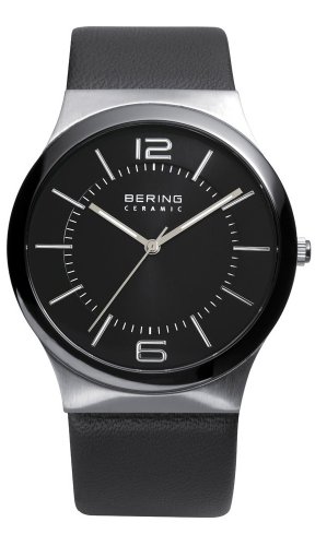 Bering Ceramic Analog Quarz Herren Uhr Schwarz