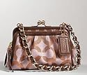 AUTHENTIC COACH PARKER OP ART CLUTCH HANDBAG (Rosegold/Bronze)