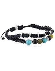 Kenneth Cole New York "Semiprecious Bead Item" Mixed Semiprecious Bead Macrame Friendship Bracelet, 10.5"