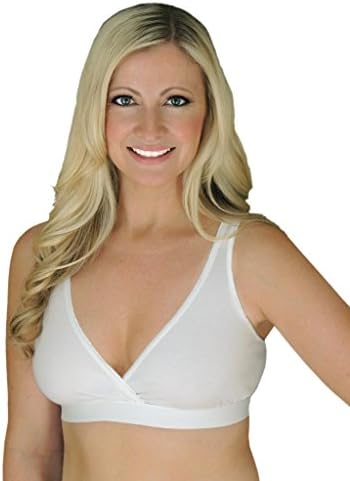 Nursing Bra Express Women's Soft Cotton Sleep Nursing Bra-White-XL