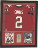 ChrIs Simms Autographed Tampa Bay Buccaneers Home Jersey Including Two 8" x 10" Photograph and Jersey in a 36" x 44" Deluxe Frame Shadow Box