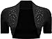 Girls Walk Women's Plain Short Sleeve Beaded Bolero Shrug Top