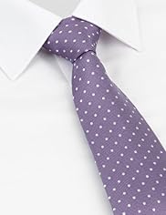 Ultimate Performance Pure Silk Textured Spot Woven Tie
