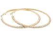Stainless Steel Gold Hoop Earrings - 80MM - With Crystals Stainless Steel Gold Hoop Earrings - 80MM - With Crystals