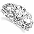 14K White Gold Pre-Set Diamond Wedding Ring Set