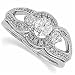 14K White Gold Pre-Set Diamond Wedding Ring Set