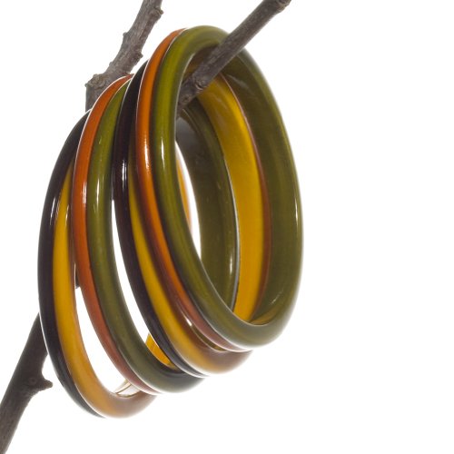 Wooden Bangle: Eco-Friendly & Colorful: Handmade & Fair Trade - Yellow & Plum