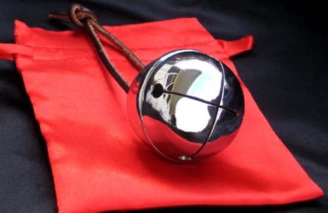 Large Silver Believer Polar Express Sleigh Bell with Real Leather Harness