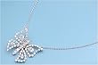 Sterling Silver Necklace -Butterfly with Clear CZ - 35mm Pendant Height
