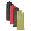Luxury Lane Women's Cashmere Lined Lambskin Leather Gloves with Side Stitching Accent in Black, Chocolate, Green or Red