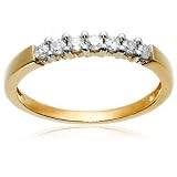 14k Yellow Gold Round 7-Stone Ring (1/4 cttw, H-I Color, I1-I2 Clarity)