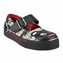 T.U.K. Mary Jane Sneaker TEDDY PUNK NEWSPRINT 8035 black