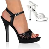 Pleaser Shoes WomenOs LIP-116, 5 Stiletto Heel Strappy Ankle Strap Platform Leather Sandal