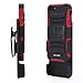 i-Blason Apple iPhone 5C Prime Series Dual Layer Holster Case with Kick Stand and Locking Belt Swivel Clip (Red)