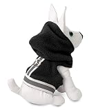 XX-SMALL - BLACK - Doggles Fleece Hoodie Walking Harness