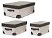 Faux Leather CD/Video/DVD/Magazine Storage Box Set - Brown & Natural