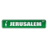  JERUSALEM ST  STREET SIGN CITY ISRAEL