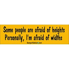 Some people are afraid of heights, personally I'm afraid of widths - Refrigerator Magnets 7x2 in