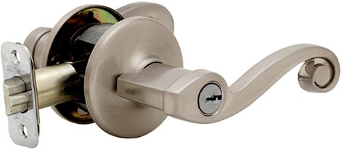Kwikset 405LL RH 15 CP Maximum Security Lido Right-Handed Entry Lever, Satin Nickel