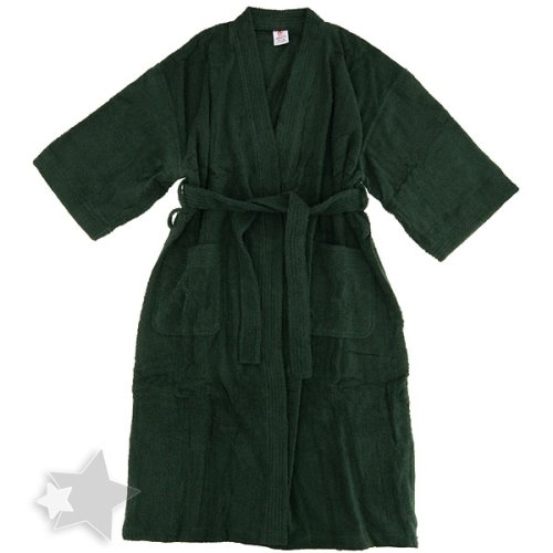 Buy Hunter Green Cotton Terry Bath Robe for Men