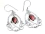 Victorian Style Framed Garnet Sterling Silver Earrings