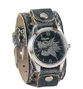 Nemesis Serpent Dragon Leather Cuff Watch