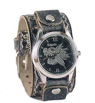 Nemesis Serpent Dragon Leather Cuff Watch