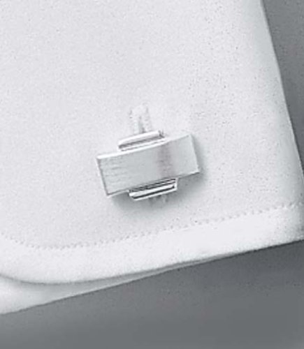 Buy Classic Brushed Silver Rectangle Cufflinks