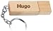 Engraved Wooden USB Flash Drive 8 GB with chain - Engraved name Hugo