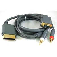 Gold Plated 6ft Premium VGA Cable w/ Digital Optical Audio Port for Microsoft Xbox 360 to TV equipment For PC HDTV