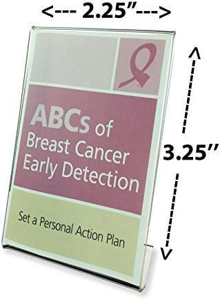 Marketing Holders 3 Pcs Clear Acrylic Sign Holder Price 2.25"x3.25" Horizontal Slanted L-shape New