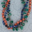 Southwestern Native American Made Turquoise, Coral and Lapis Gemstone Bead Choker Necklace with Sterling Silver Accents, #TP101