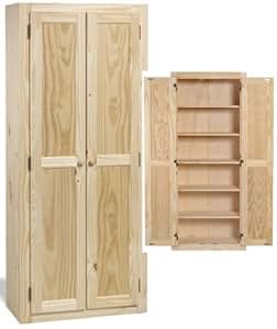 Amazon.com: Solid Wood Large Unfinished Kitchen Pantry ...