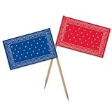 Bandana Flag Picks, 2.5-inches 50 Per Pack