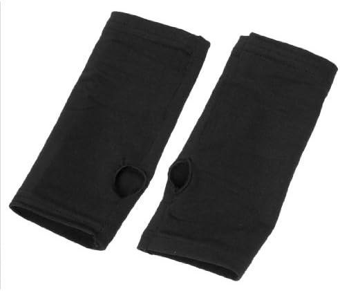 Ladies Black Fashion Fingerless Ribbing Short Gloves