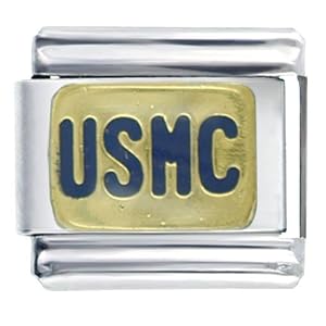 Usmc Travel & Flags Italian Charm Bracelet