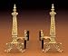 Portland Willamette Chinese Emperial Andirons - Polished Brass - Solid Brass w/Enamel