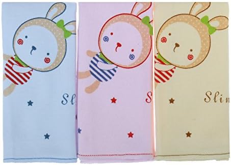 KSB One Set of 3 Pcs 9.8"x9.8" 100% Cotton Infant Baby Handkerchief Gauze Muslin Square, Cute Animal Towel (3 Pack)