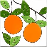 FRUITS-VEGETBLES-TRIVETS-WALL PLAQUES-ORANGES TILE by Besheer Art Tile, Bedford, New Hampshire, U.S.A.