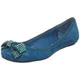 Naughty Monkey Womens Bow Peep Ballet Flat