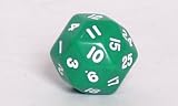 Koplow Opaque d30 Dice, Green with White numbers