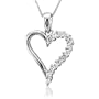 10k White Gold Heart Diamond Pendant Necklace (HI, SI3-I1, 0.25 carat)