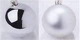 Set of 4 Shiny & Matte Silver Shatterproof Christmas Ball Ornaments 2 #827400